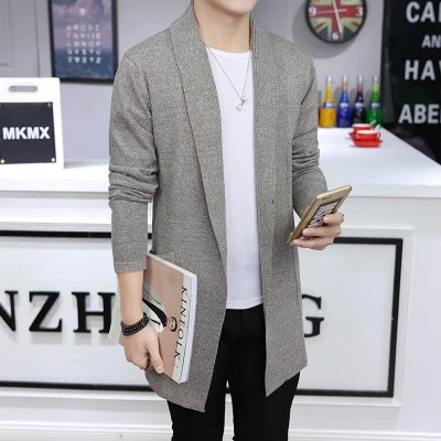 

Adisputent Male Solid Color Shawl Sweater Men Fashion Thin Coats Pull Cardigan Men's Long Sleeve Knitwear Sweaters Jackets Tops