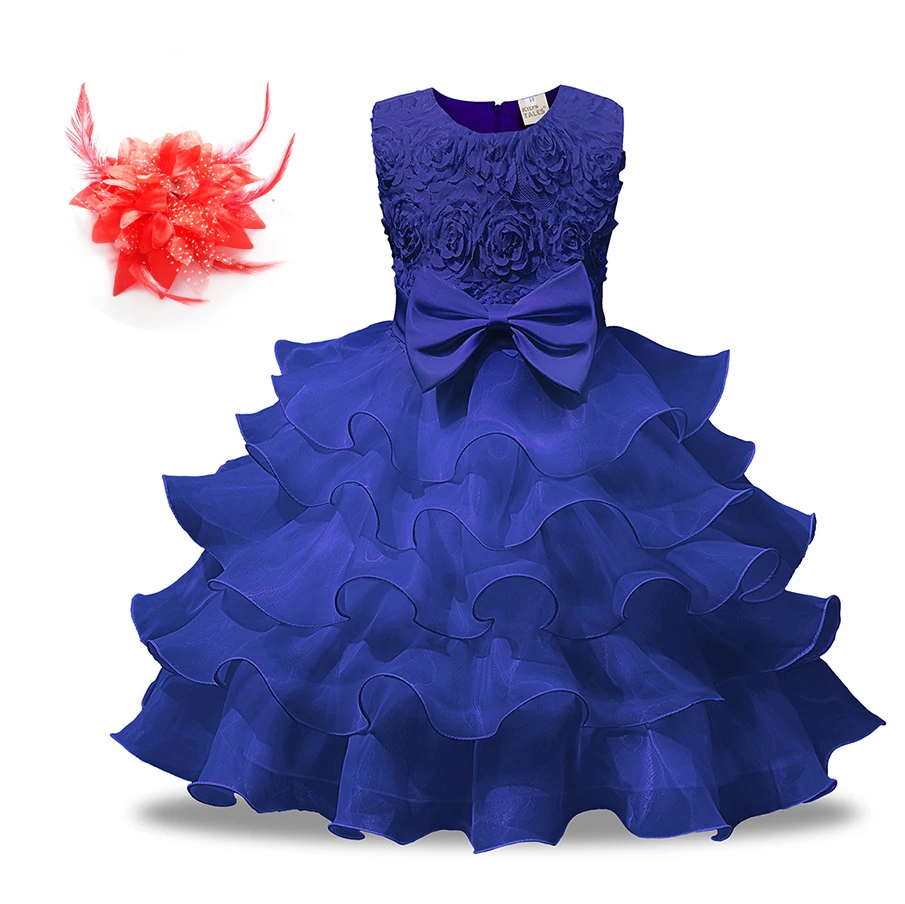 Beautiful Cute White Red Tea Length Children's Boutique Flower Girl