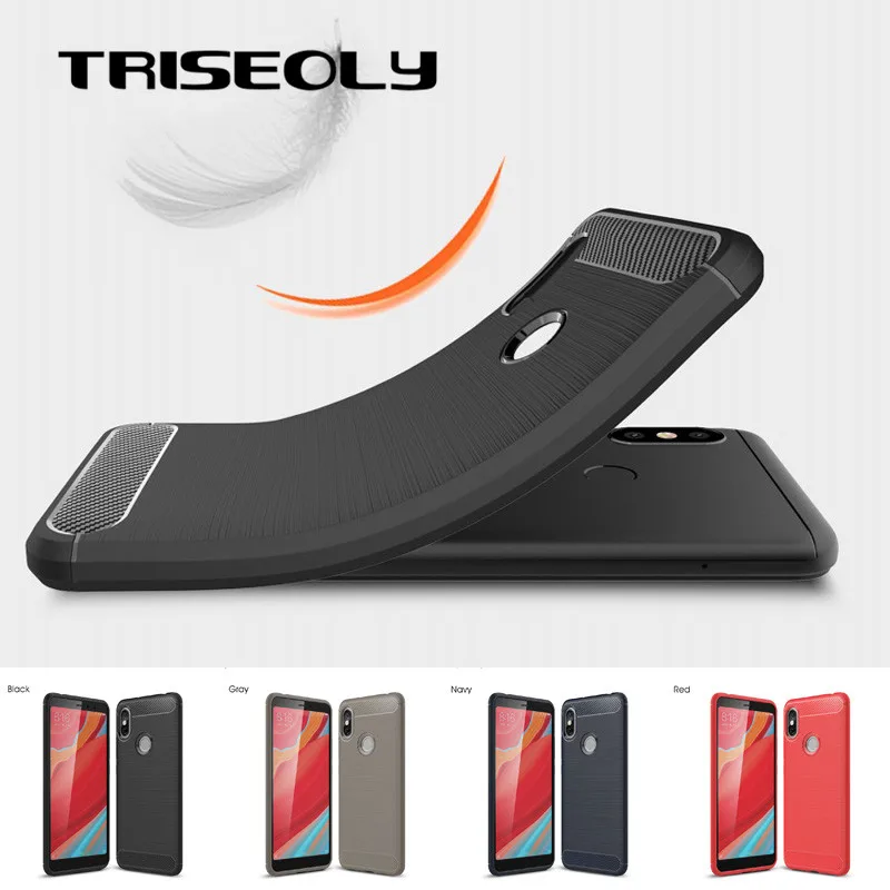 TRISEOLY For Xiaomi Mi A2 Lite Case 5.84 Carbon Fiber Brushed TPU Rubber Silicone Cover MiA2 MiA2Lite | Мобильные телефоны и