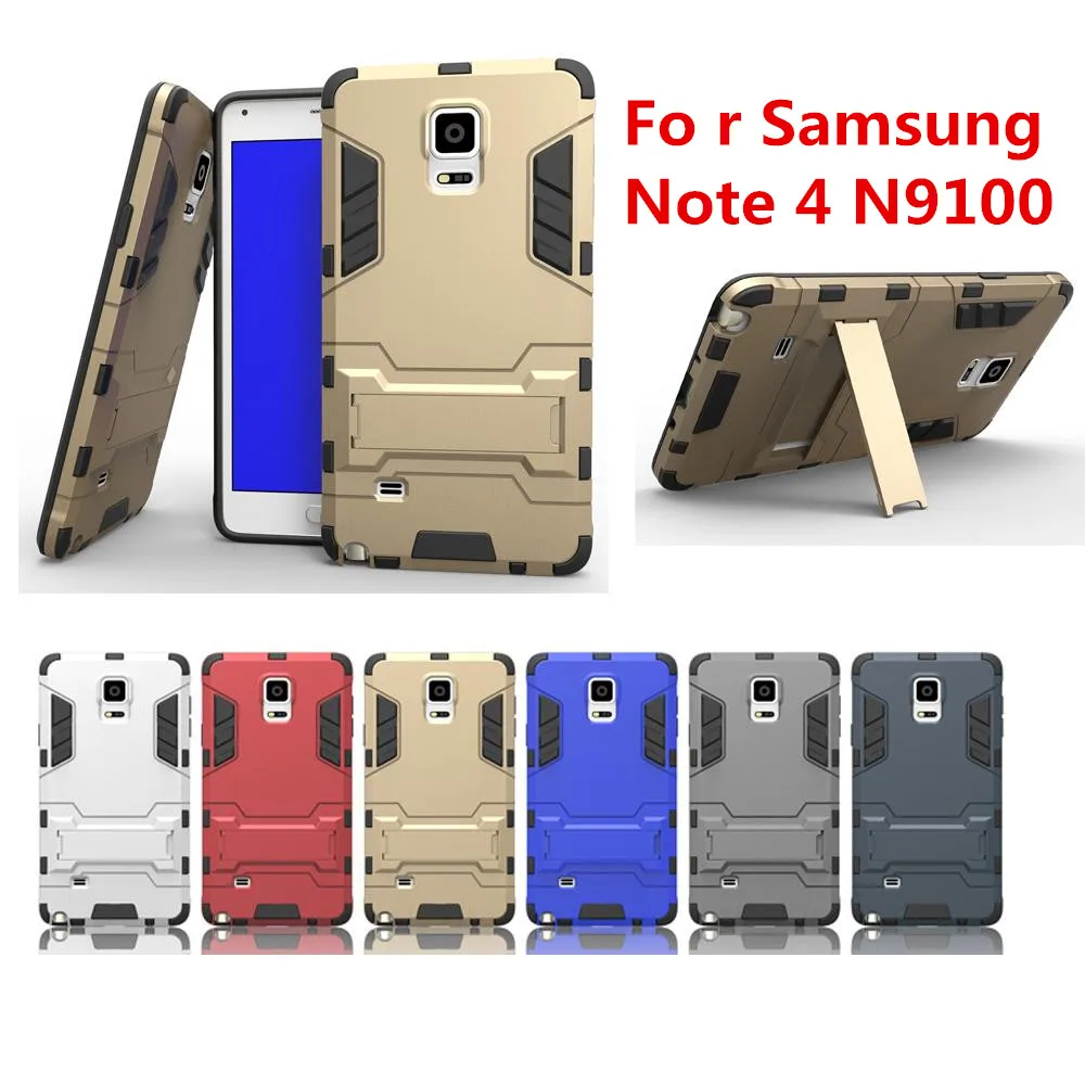 

Case For Samsung Note 4 N9100 Slim Shockproof Robot Armor Protector Hybrid Rugged Rubber Hard Back Stand Cover Coque