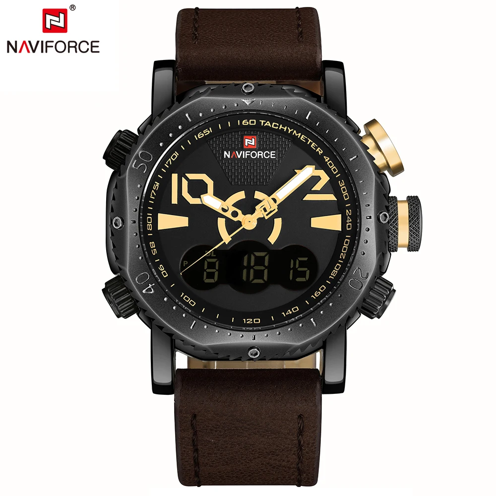 

NAVIFORCE Men Sport Watches Dual Display Watch Men LED Digital Analog Electronic Quartz Watches 30M Waterproof Male Clock