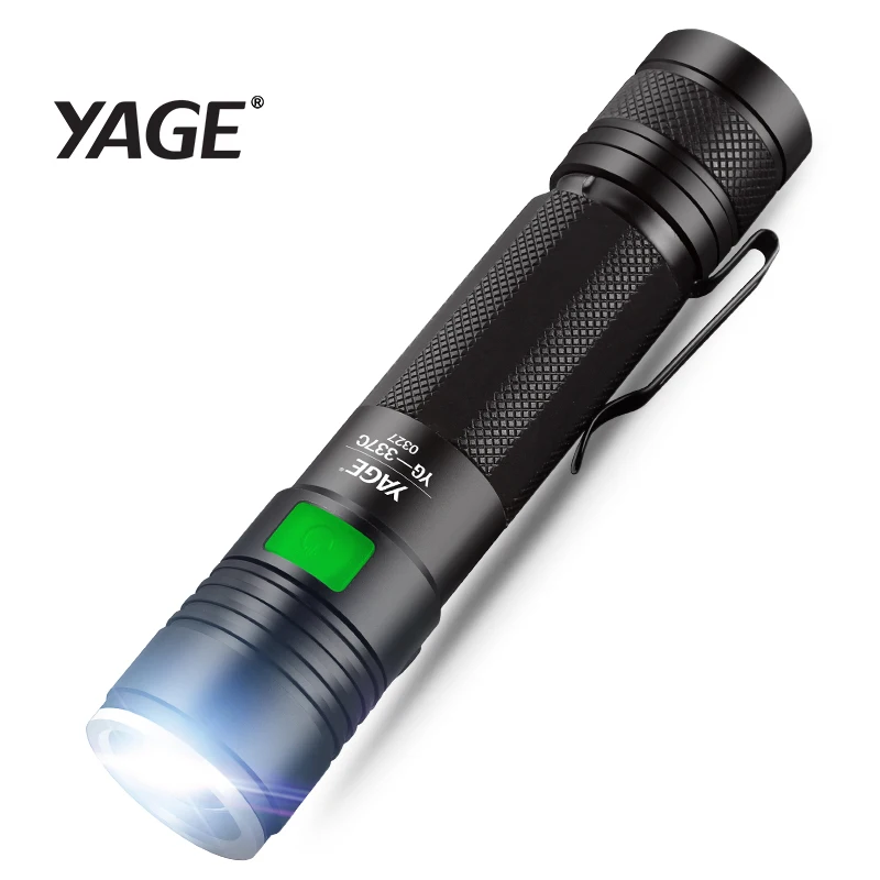 Beste YAGE 337C XM L Q5 3800LM Aluminium Waterdichte Zoomable CREE LED Zaklamp Zaklamp voor 18650 Batterij (Niet in) USB 5 Modes