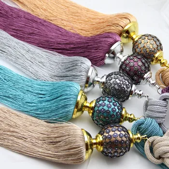 

Metal curtain tieback home decor window curtain clips accessories hanging belt ball curtain tassel tieback buckle 2/pcs a lot