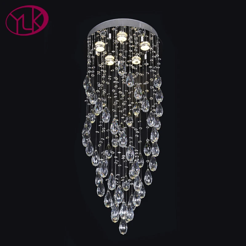 

Dimmable Light Living Room Chandeliers Spiral Design Indoor Lighting Modern Crystal Lamp For Dining Room LED Lustres De Cristal
