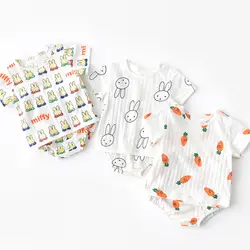 2019 летняя одежда для новорожденных Одежда для маленьких девочек летние хлопковые костюмы 2 шт./компл. короткий рукав мультфильм костюм