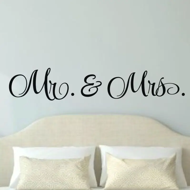 Home Decor Removable Mr. AND Mrs. Bedroom Wall Decal Couple Wedding