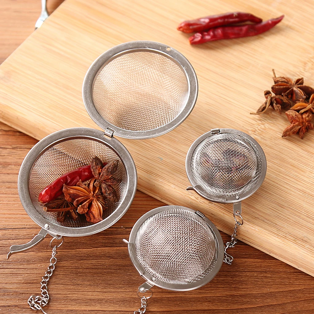 

3 Sizes hot Sphere Locking Spice Tea Strainer Stainless Steel Ball tools Herb Spice Filter Diffuser Tea Infuser Kitchen Gadgets