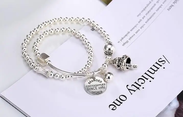 

JOOCHEER Sterling S925 925 silver Bracelet Bangle beads cat trendy