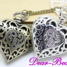 1073 Винтаж стимпанк Стиль ретро в форме сердца карманные часы Цепочки и ожерелья 12 шт./лот