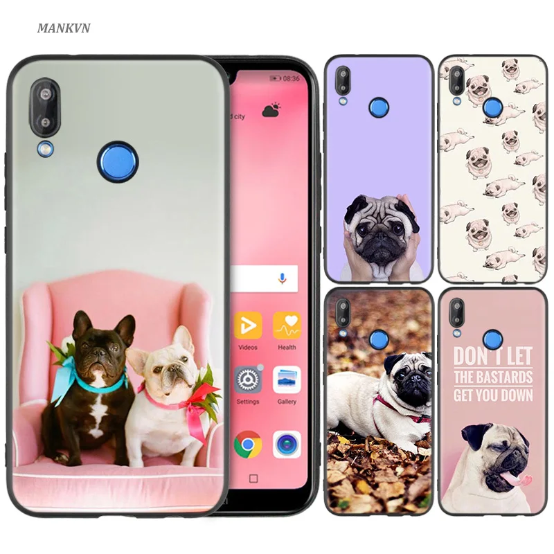 

Silicone Case Cover for Huawei P20 P10 P9 P8 Lite Pro 2017 P Smart+ 2019 Nova 3i 3E Phone Cases Cute Pug Dog