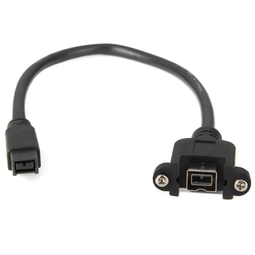 

10pcs/lot IEEE 1394B 9P Male to Female Extension Cable 100cm Firewire 800 Mount Screw Type 1M