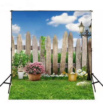

Fence Garden Grassland photography studio background Vinyl cloth High quality Computer printed newborn baby photo backdrop