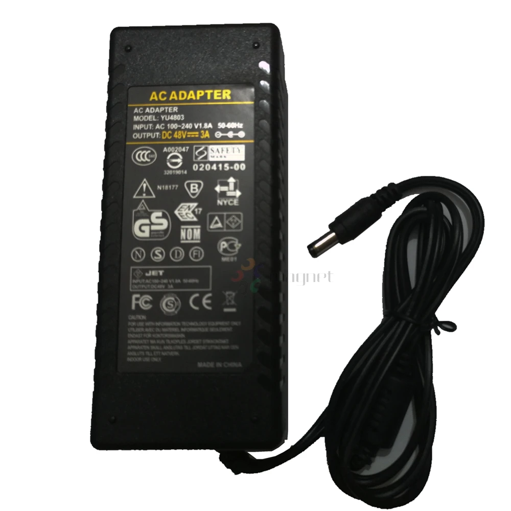 

48V 3A AC DC Adpater Power Supply Transformer DC 48V3A Adaptor Charger 144W For LED Strip Light CCTV Camera