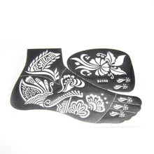 1 шт. трафареты для татуировок для ног краска для тела, большой цветок Аэрограф Для блесток для росписи хной шаблоны шаблонов 24*16,5 см S416R