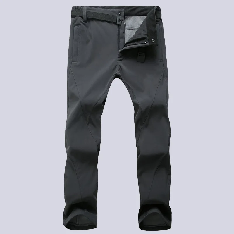 Men Women Winter Warm Softshell Thermal Velvet Pants Windproof Waterproof Male Thick Stretch Trouse