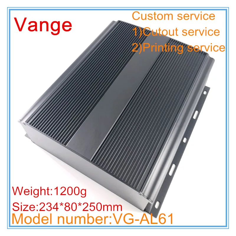 1pcs/lot wall mount enclosure black box 234*80*250mm 6063-T5 aluminum project cases diy housing for power | Обустройство дома