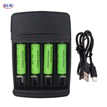 

4 slots led display intelligent USB Rechargeable Battery Charger with Alkaline LR6 L03 LR14 LR20 C D AA AAA 1.5V batteries