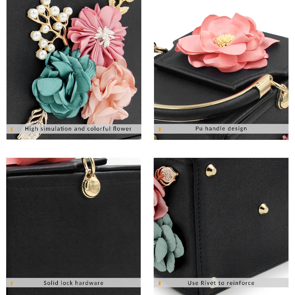 Milisente Evening Bag for Women Floral Squared Party Evening Purse Shoulder Handbag Milisente Evening Bag for Women Floral Squared Party Evening Purse Shoulder Handbag