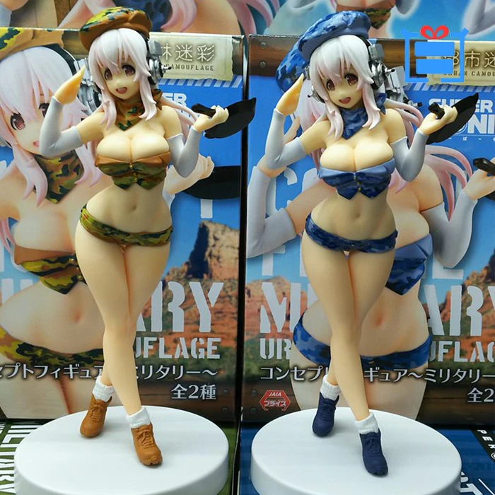 Японская оригинальная аниме-фигурка super sonico mini militery форма ver Коллекционная модель