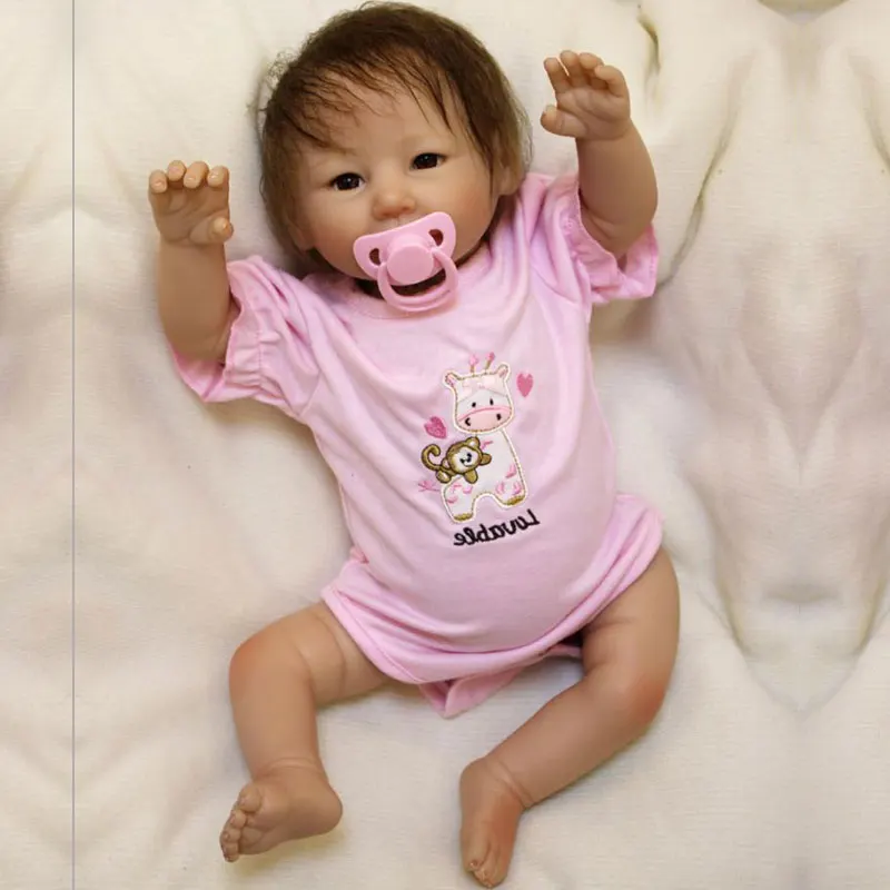 Симпатичные Bebe Reborn 20 дюймов силиконовые Reborn Baby Doll 48 см кукла Playmate подарок для девочек букеты на день рождения кукла азиатская игрушка для маленьких девочек