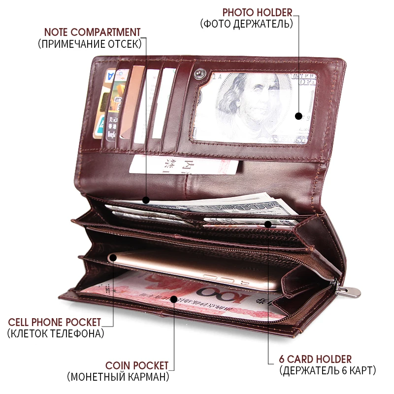 Najtaniej Szewc legenda długo prawdziwej skóry portfel kobiet 2019 stojak w kształcie karty zamek torebki z telefonu torba duża Valet Carteira