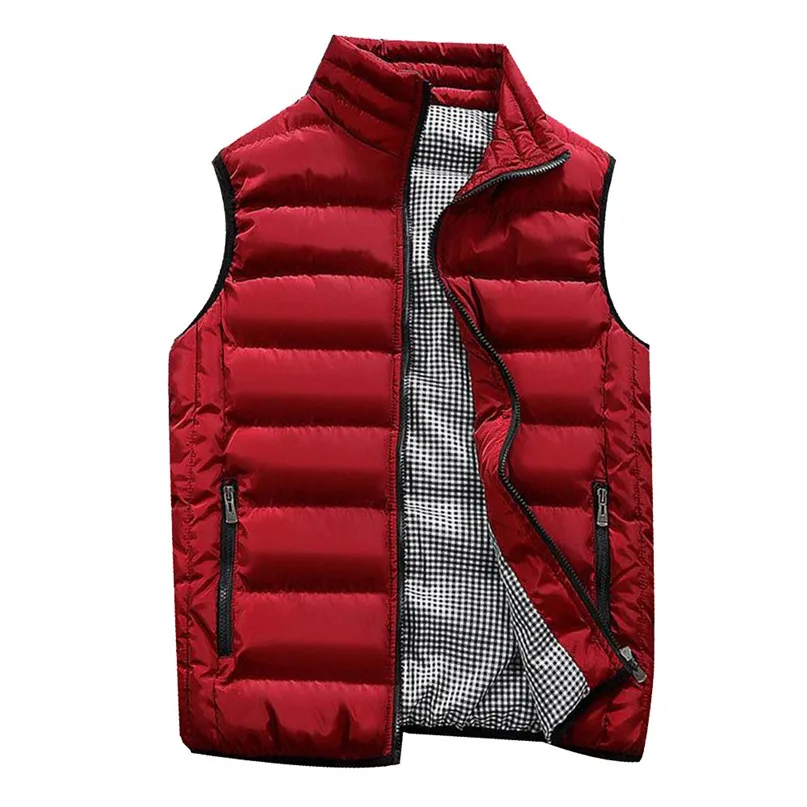 Vest Men New 2018 Autumn Winter Warm Sleeveless Jacket Army Waistcoat Men's Vest Fashion Hiking Coats down feather Thick #2O17#F (8)