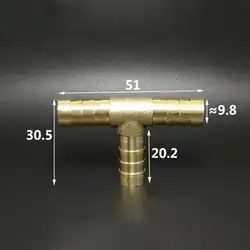 10 шт. 10 мм шланга Tee 3 способа Splicer латунь ниппелем Место адаптер муфты воды топлива