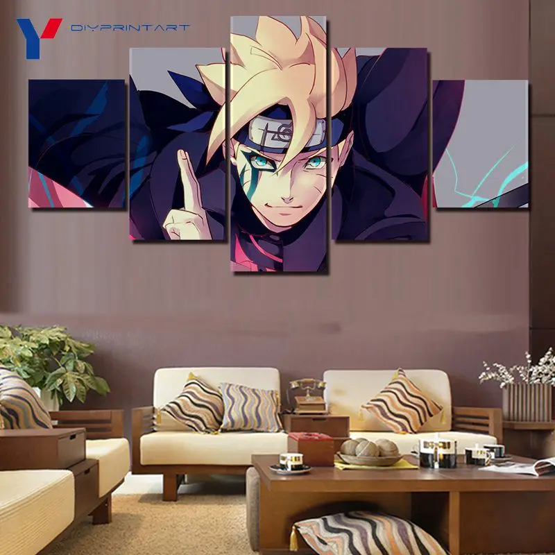Boruto Uzumaki 5 шт. аниме настенные художественные плакаты постеры для гостиной