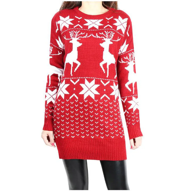 Aliexpress.com : Buy Autumn Winter Knitted Sweater Dress Women O Neck Long Sleeve Christmas 