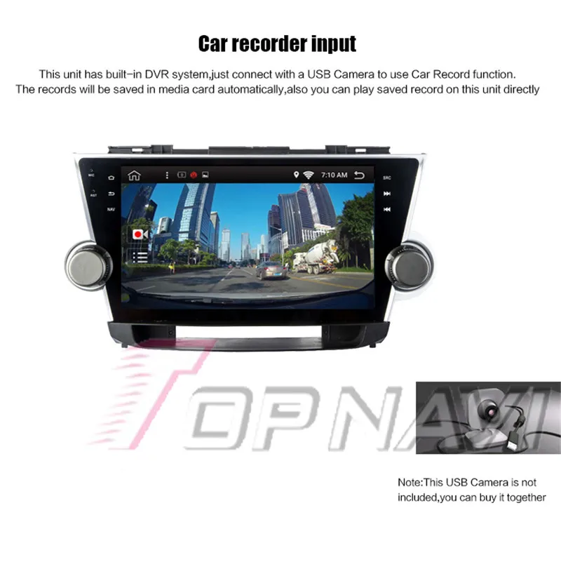 2 din car radio For Toyota Highlander 2008