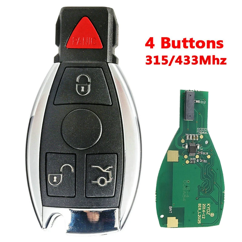 OkeyTech 2 3 4 кнопки 315 МГц 433 смарт карта дистанционный ключ для Mercedes Benz 2000 + NEC BGA