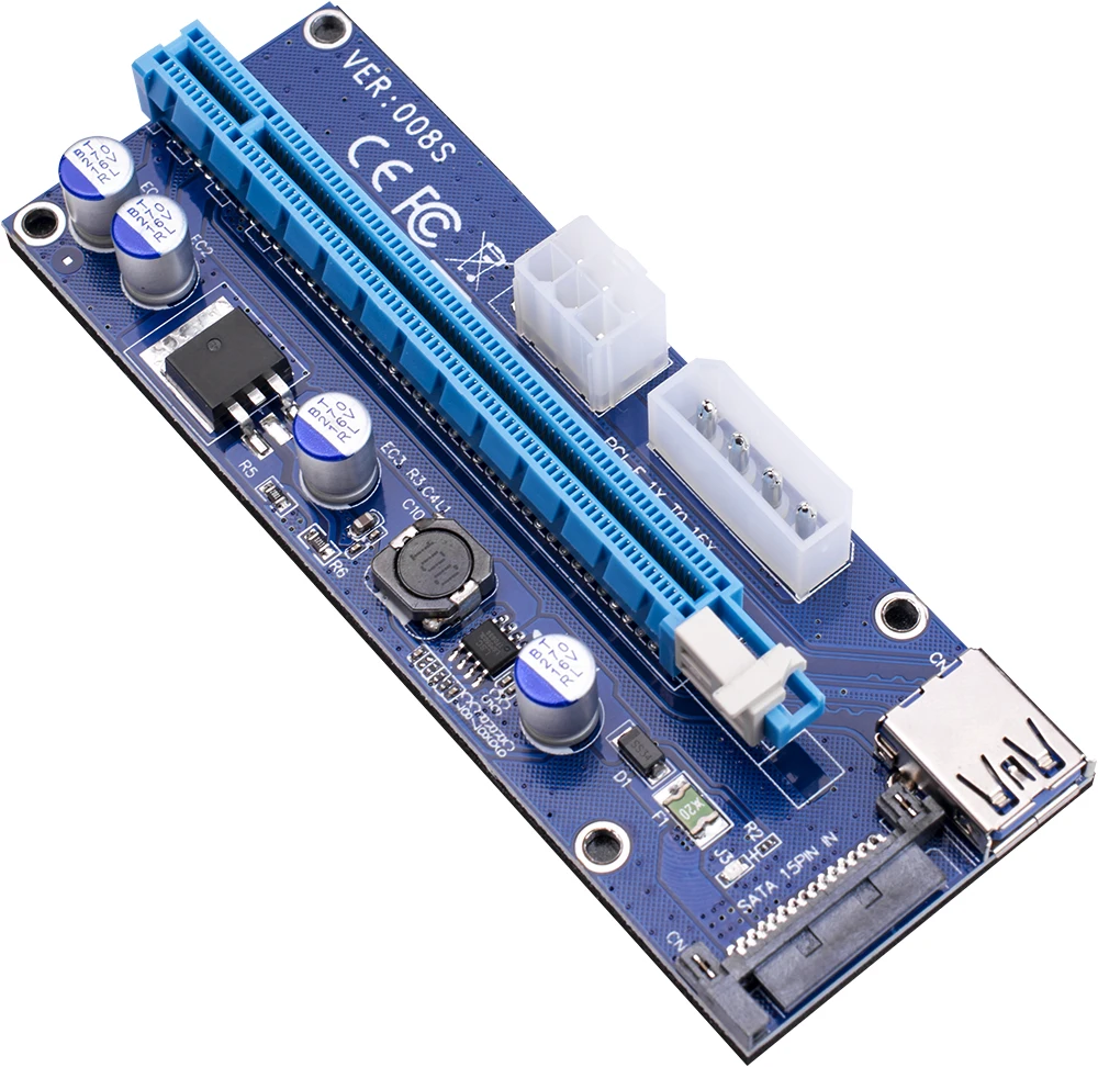 Riser Card pci e 1x к 16x USB 3.0 кабель SATA в IDE Molex 6pin Мощность для Antminer bitcoin Miner добыча машины|usb
