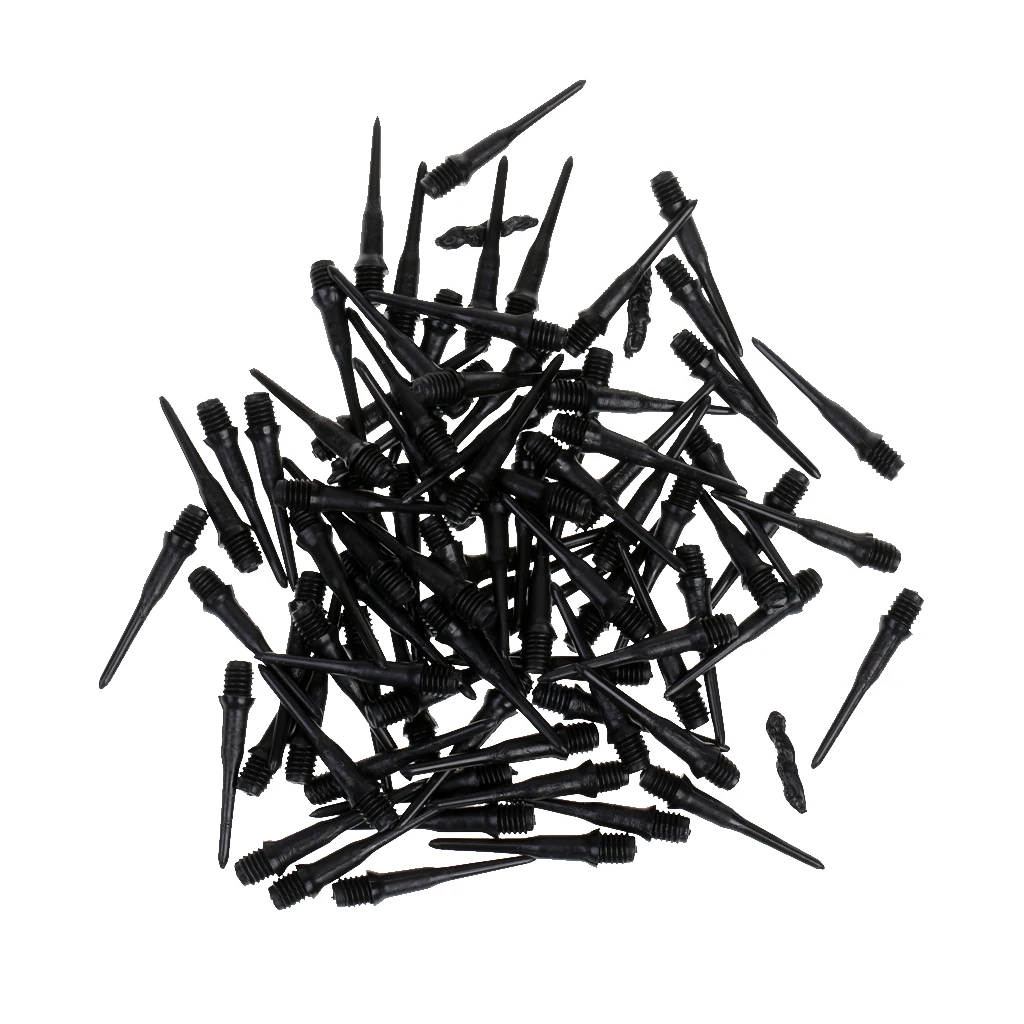 Durable High Precision 100 Packs Plastic Black 27mm Replacement Electronic Darts Soft Tips For Indoor Gaming Adult Sports Game