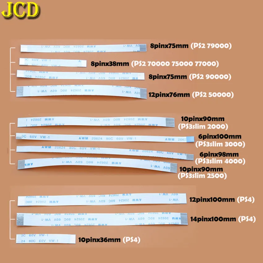 JCD 2 шт печатная плата для зарядного устройства плата и выключатель питания гибкий кабель для PS3 тонкий PS2 10pin 12pin 14pin ленточный гибкий кабель для PS4