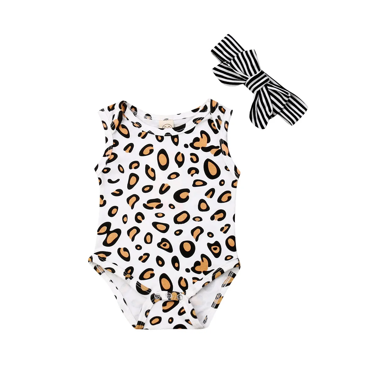 Для новорожденных, для маленьких девочек и мальчиков с рисунком леопарда, раздел-одежда Детский комбинезон без рукавов, костюмы