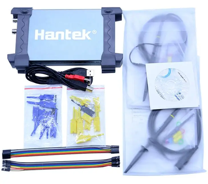 Without color box Hantek 6022BL PC USB осциллограф 2 канала 20 МГц полоса пропускания 48MSa/s частота дискретизации 16 каналов логический анализатор осциллограф - Цвет: Without color box