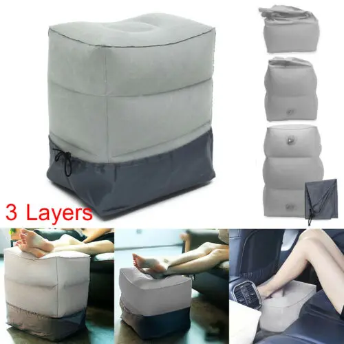 

2019 Newest Hot Useful Inflatable Portable Travel Footrest Pillow Plane Train Kids Bed Foot Rest Pad