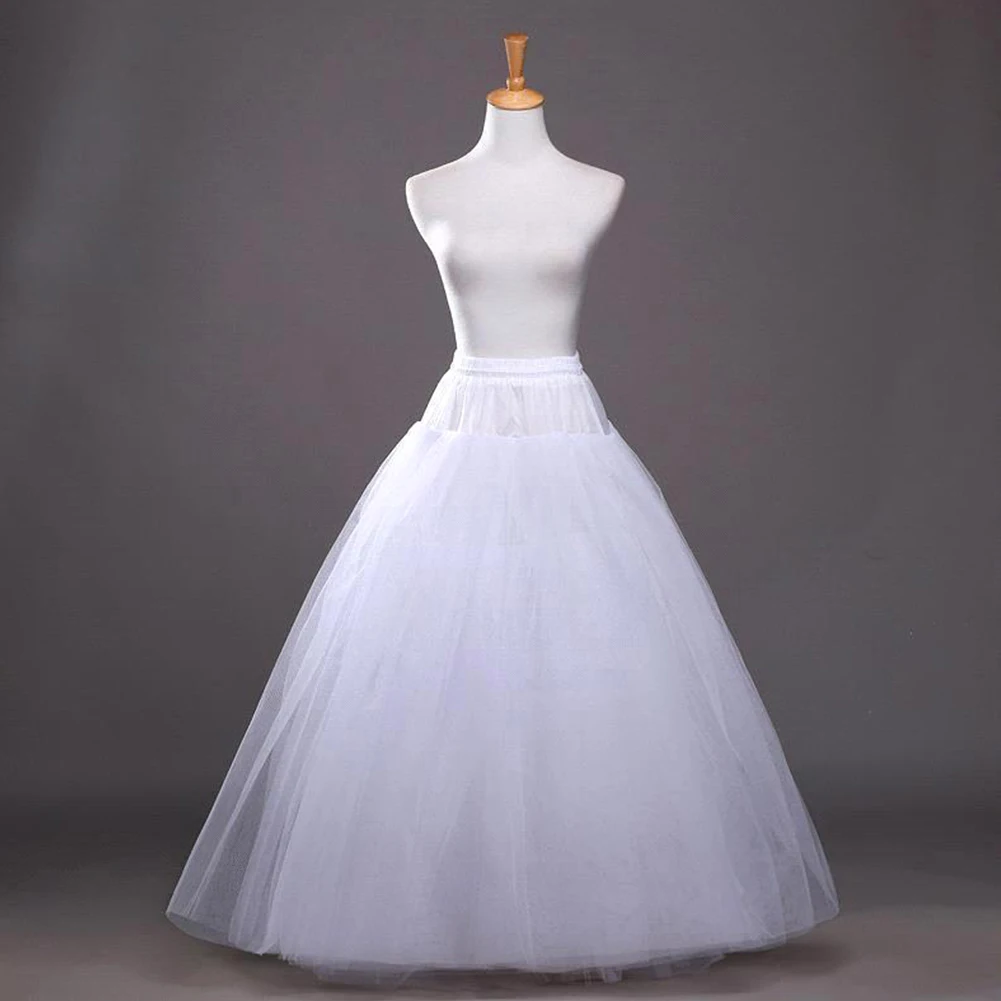 4 Layers Ball Gown Petticoats Womens White Hoopless Underskirt Wedding