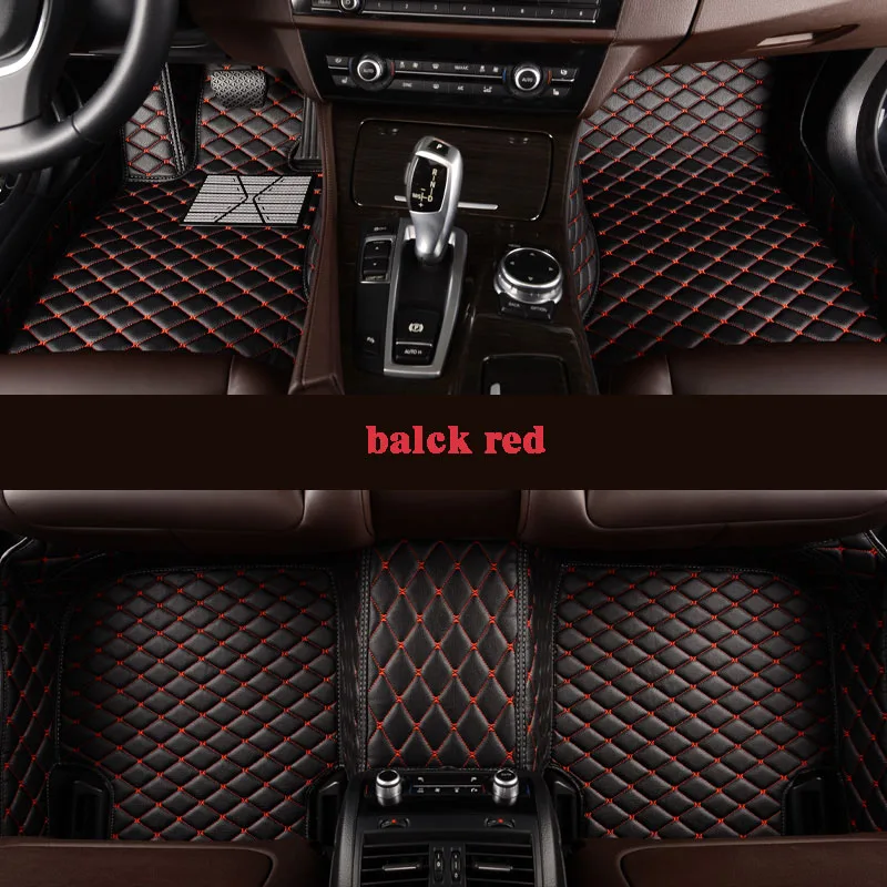 HLFNTF пользовательские-FIT автомобильные коврики для Porsche Все модели 911 Cayman Cayenne macan Panamera автомобильные коврики - Название цвета: black red
