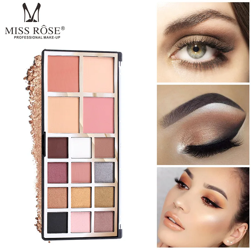 

MISS ROSE 12 Color Eye Shadow Palette Contouring Blush Powder Makeup Shimmer Matte EyeShadow Palette for Women Cosmetic Beauty