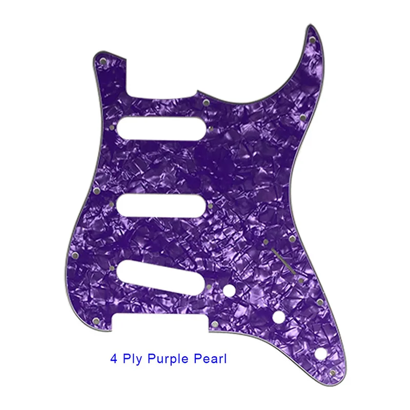 Pleroo 11 Отверстие под винт Гитара накладку для США/Мексика Fender Stratocaster Стандартный SSS St к царапинам плиты с винтами мульти - Цвет: 4 ply purple pearl