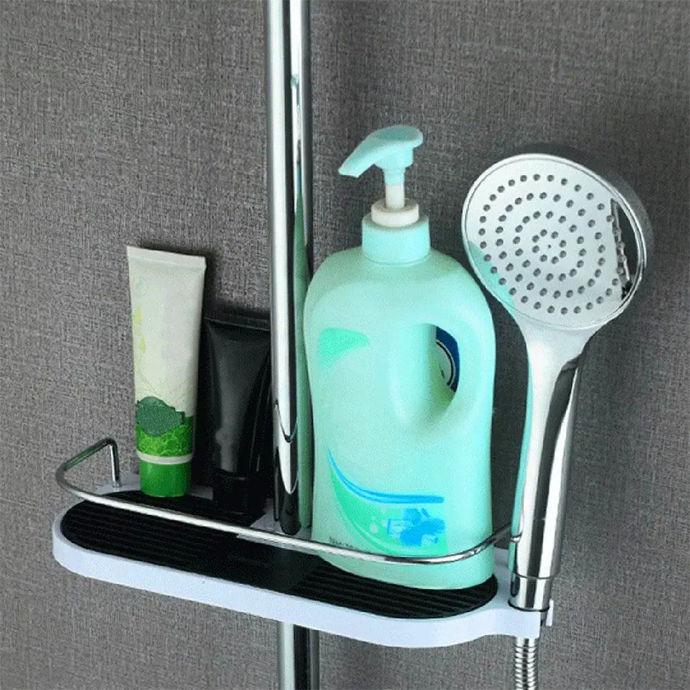 Bathroom Shelf Multifunction Storage Rack Shower Head Shampoo Holder Towel Tray Adjustable Bathroom