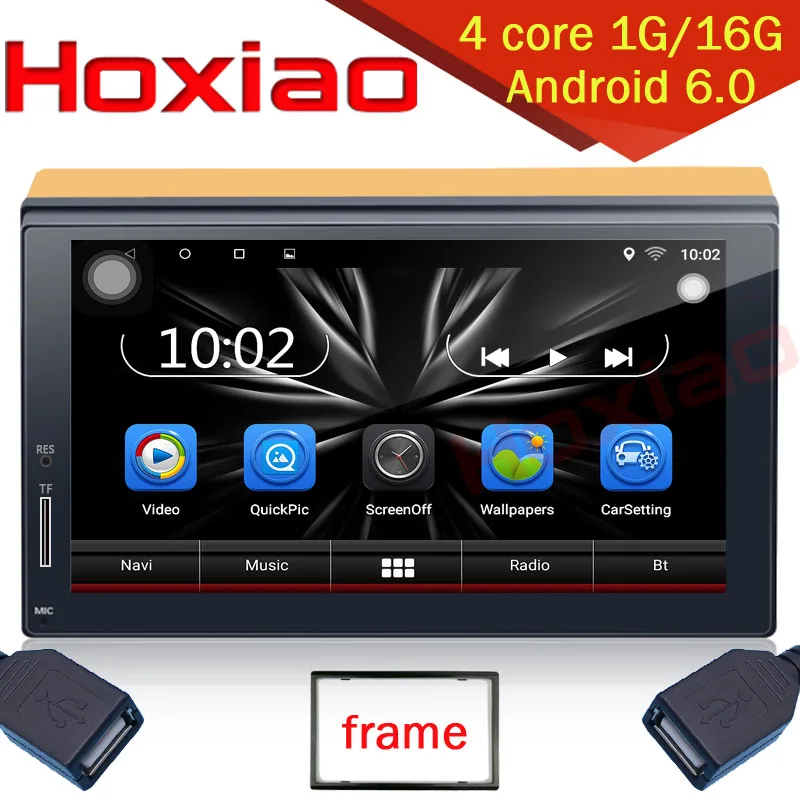 

Universal 2 din Android 6.0 Car DVD player GPS+Wifi+Bluetooth+FM+Quad Core 7 inch 1024*600 screen car radio 2din multimedia