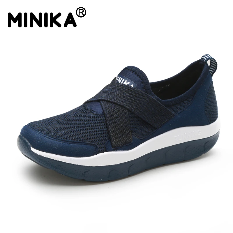 Minika/женские кроссовки на платформе танкетке для фитнеса Воздухопроницаемый