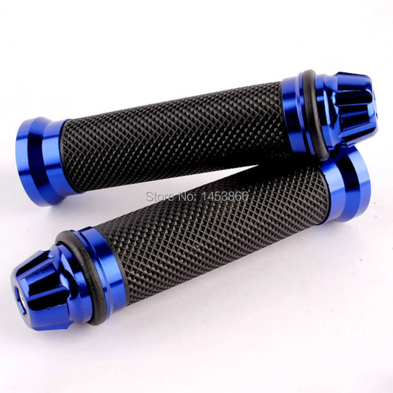 Left & Right CNC 22mm Aluminum Motorcycle 7/8" 1" Rubber Handle Bar Hand Grips 