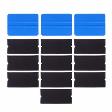 EHDIS Виниловая пленка для автомобиля инструмент для обертывания 3 шт. синий пластиковый скребок+ 10 шт. тканевый Войлок Тонирующий скребок для окон бытовые инструменты для чистки автомобиля