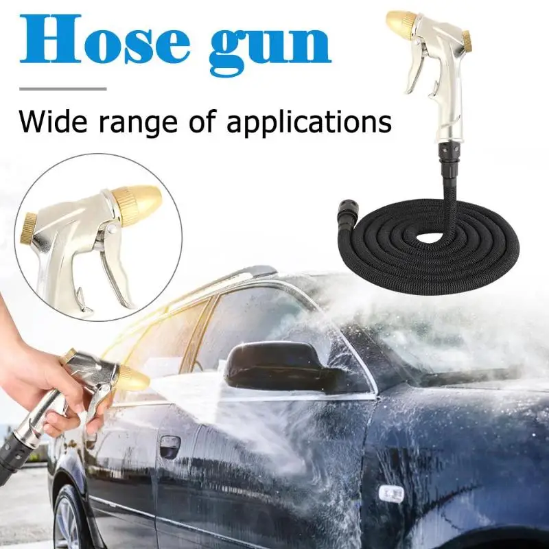 

25ft/50ft/75ft/100ft Multifunction Metal Water Gun High Pressure Car Washer with Expandable Hose Auto Maintenance Car Cleaner