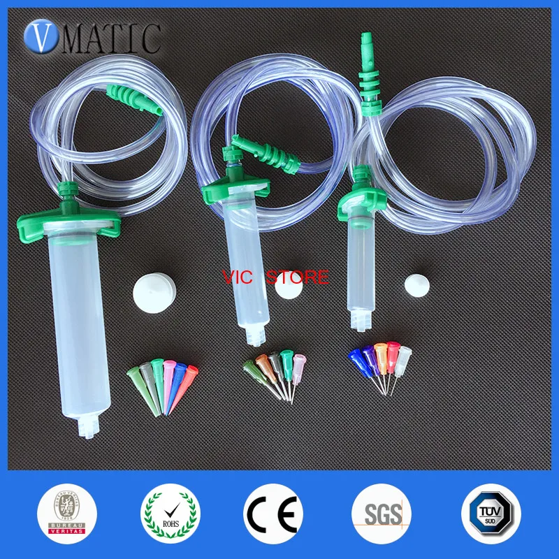 Free Shipping Green Color Liquid Dispenser Solder Paste Adhesive Glue Syringe with Glue