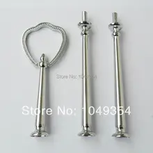 Лоток торт свадебной вечеринки с жемчугом в форме щита 3 уровня пластина стойки ручки Установка