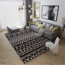 Простые черные и белые большие ковры в скандинавском стиле для гостиной, спальни, ковер для дома, декоративный коврик для гостиной, спальни